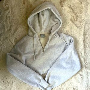 TNA Cozy Fleece Cropped Quarter Zip
